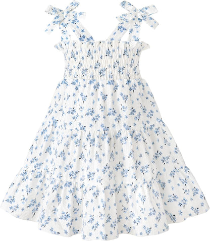 HAPPYMA Toddler Girl Summer Dress Floral Sleeveless Baby Outfits