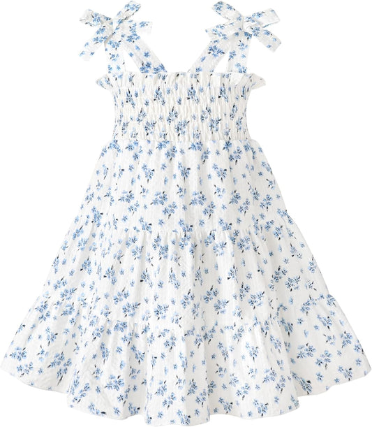 HAPPYMA Toddler Girl Summer Dress Floral Sleeveless Baby Outfits