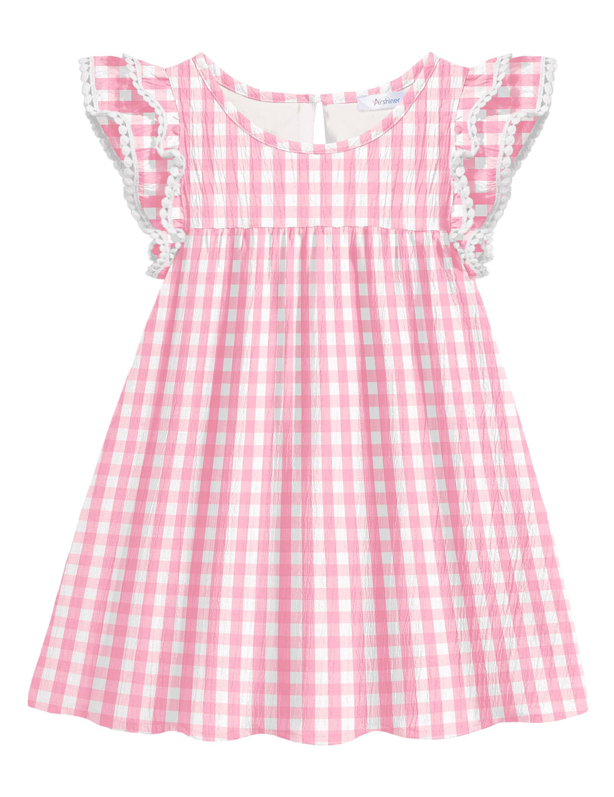Arshiner Girls Summer Dress Toddler Ruffle Sleeve Dresses Kids Swing Casual Beach Boho Sundress with Pockets for 1-7t