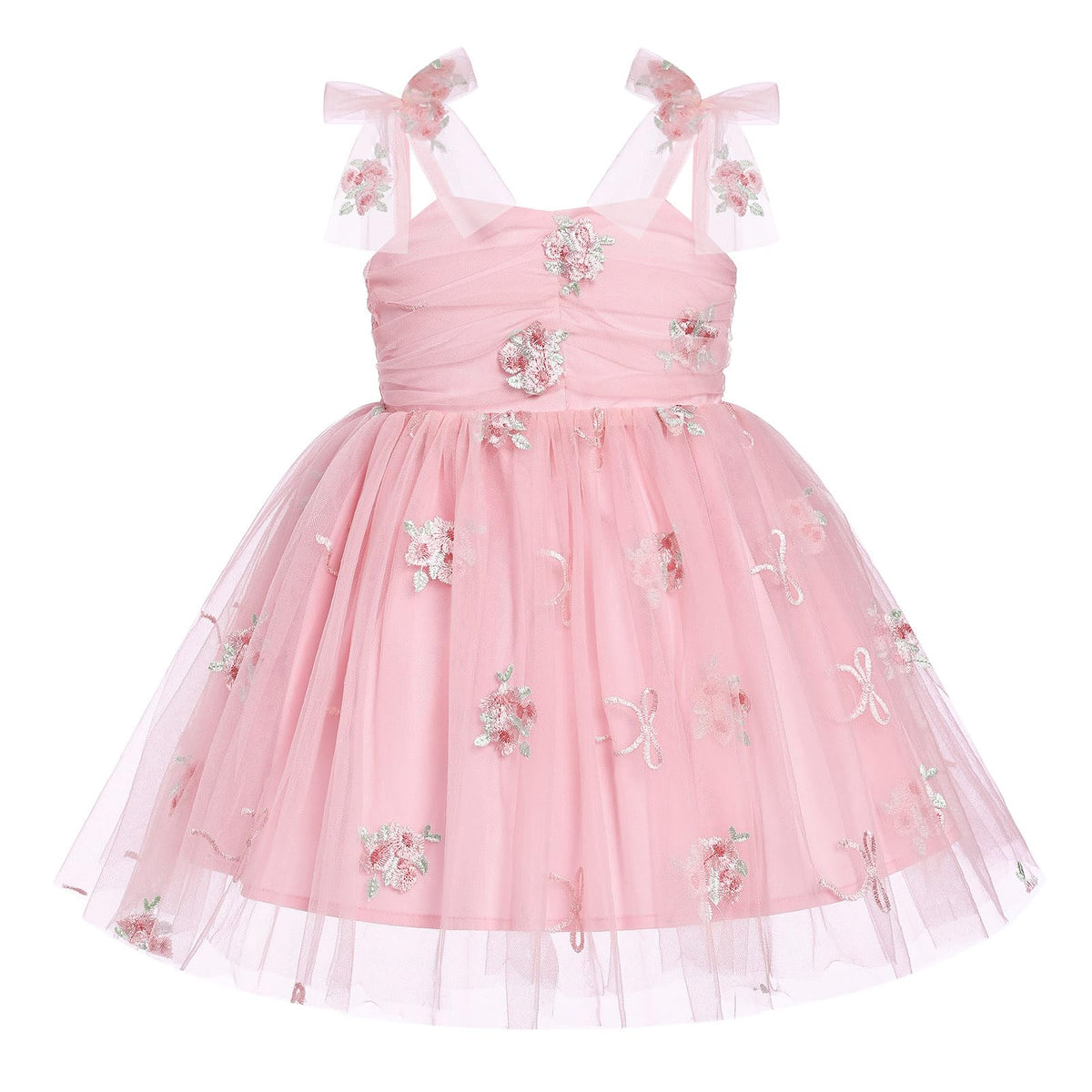 IBTOM CASTLE Toddler Baby Girl Birthday Dress Floral Sequin Tulle Tutu Dresses for Pageant Party Cake Smash Photoshoot