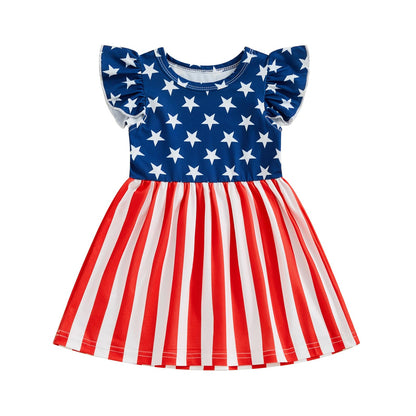 Toddler Baby Girls' Dresses Kid Little Girls Summer Outfit Casual Cartoon Round Neck A-Line Beach Dresses
