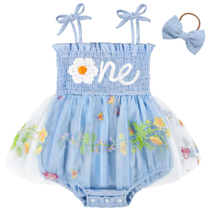 HONGTEYA Baby Girl 1st Birthday Outfit First Romper Tulle Dress Gifts