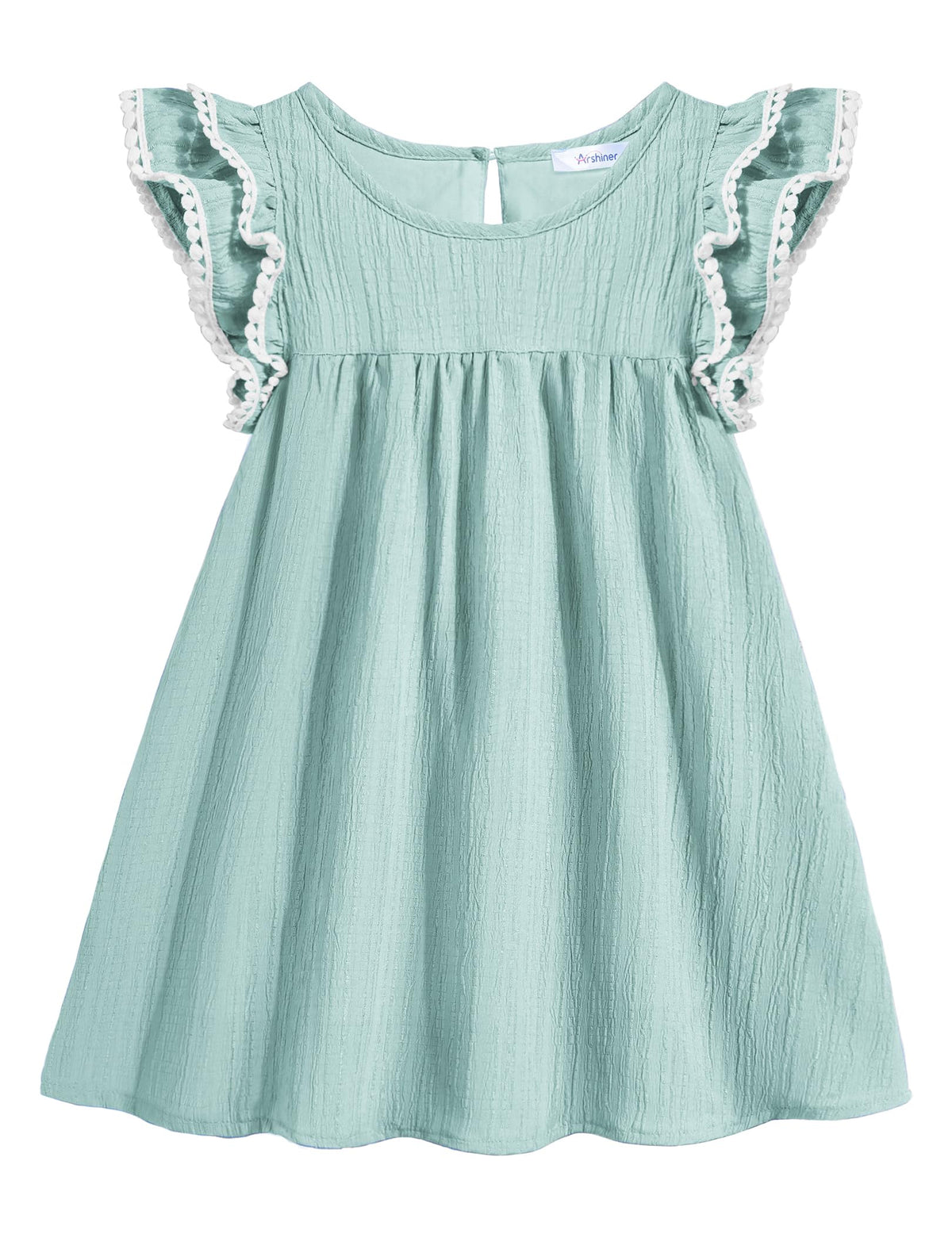Arshiner Girls Summer Dress Toddler Ruffle Sleeve Dresses Kids Swing Casual Beach Boho Sundress with Pockets for 1-7t