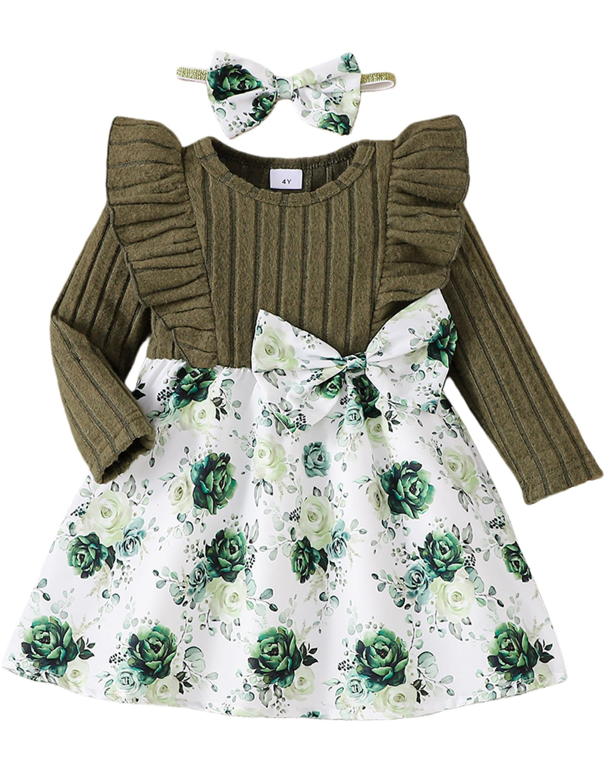Baby Long Sleeve Fall Dress Baby Girl Clothes Ruffle Toddler Casual Dress Infant Cute Clothes Winter Outfits