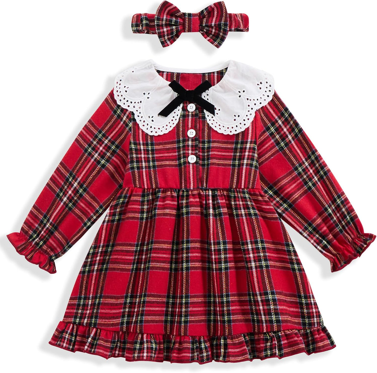 Vibebox Toddler Girls Dress Fall Winter Long Sleeve Princess Outfits 12M-4T