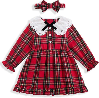 Vibebox Toddler Girls Dress Fall Winter Long Sleeve Princess Outfits 12M-4T