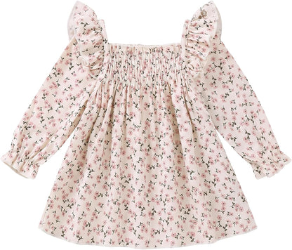 Mioglrie Baby Girl Dress Infant Fall Winter Outfit Long Sleeve Boho Dresses