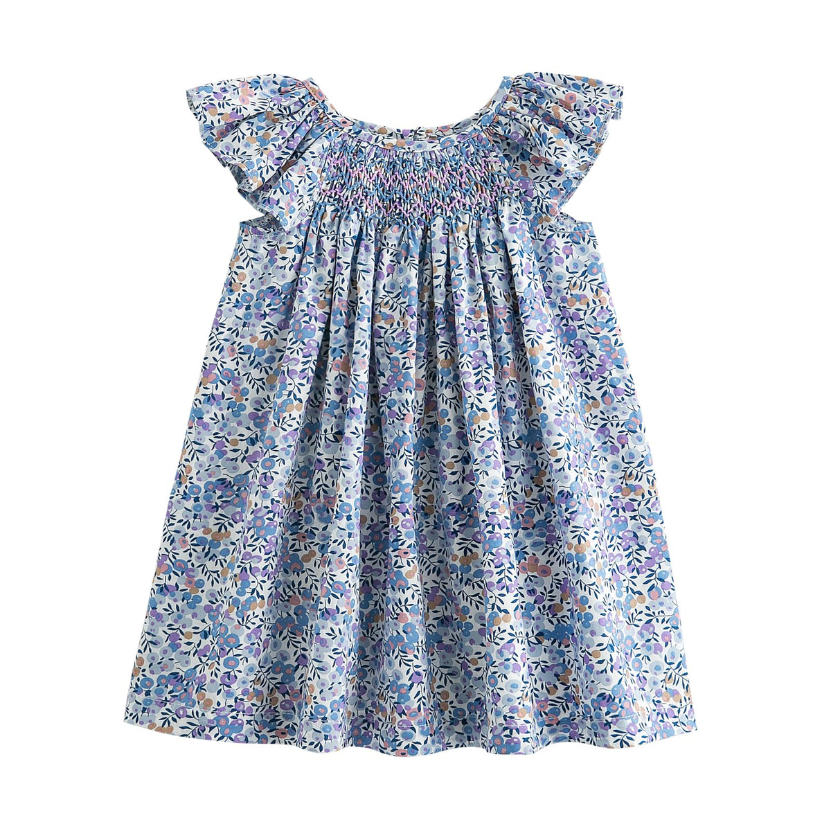 Simplee kids Baby Girl Smocked Dress Summer Casual Short Sleeve Dresses Floral Print Sundress Princess Dress for Toddlers