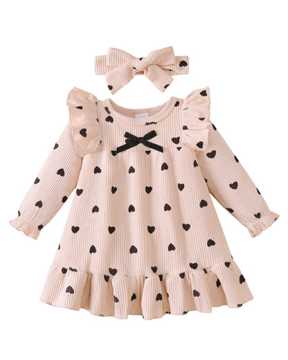 Renotemy Infant Baby Girl Clothes Toddler Ruffle Dresses Outfit Sets 3M-3T