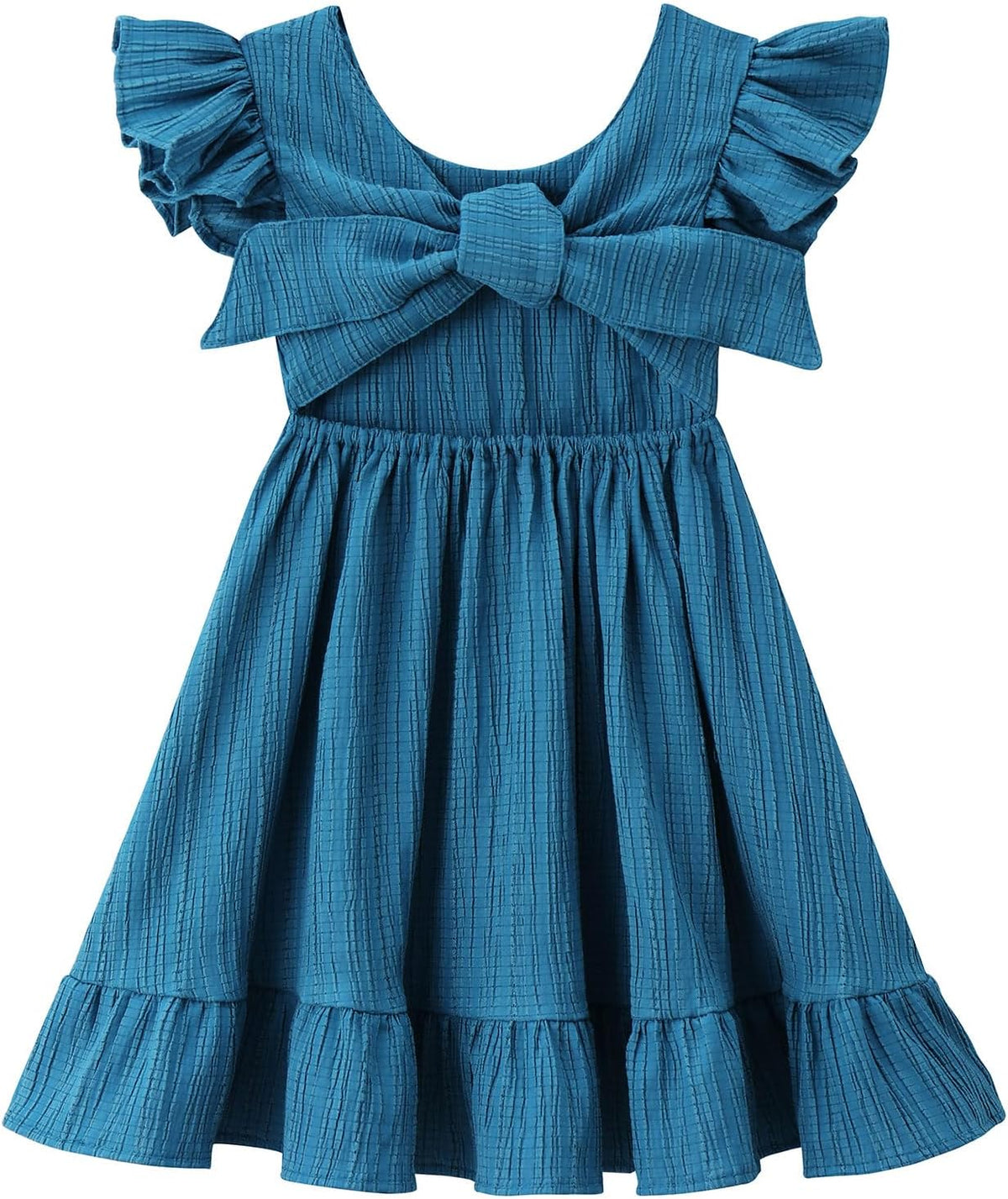 Toddler Girls Swing Backless Ruffle Hem Dress