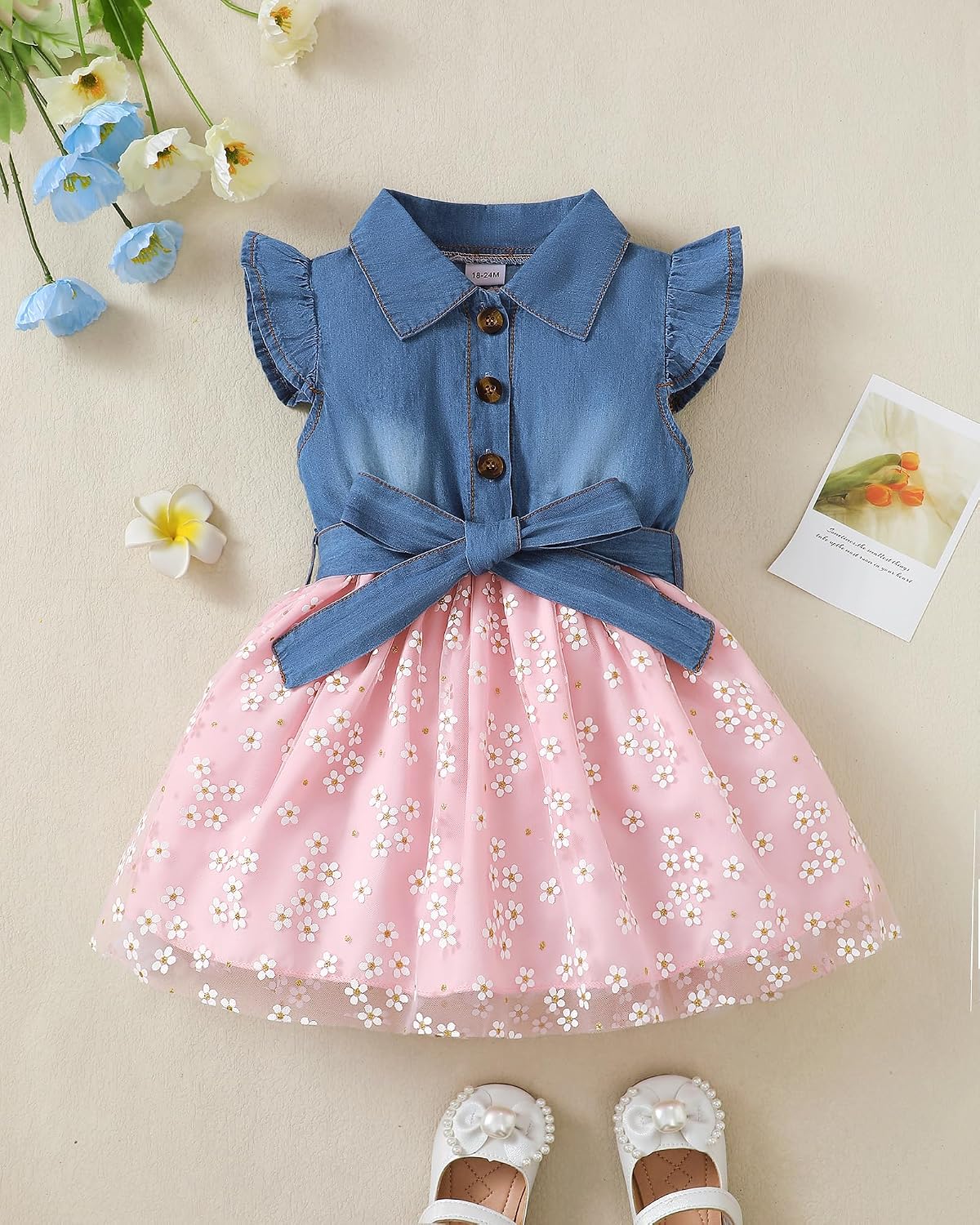 sweetabby Toddler Girl Clothes Denim Dresses Baby Summer Sundress Outfit