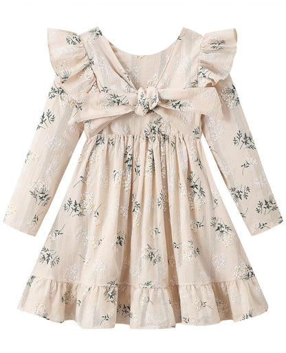 Toddler Girls Swing Backless Ruffle Hem Dress
