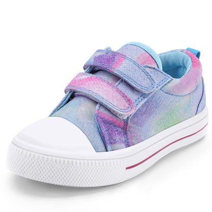 K KomForme Toddler Sneakers Girls Shoes with Dual Hook and Loops