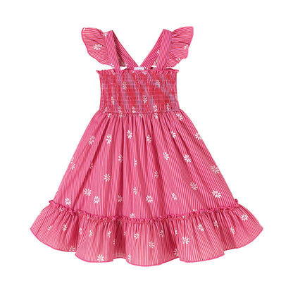 Toddler Baby Girls Dress Floral Embroidered Boho Sleeveless Beach Butterfly Sundress
