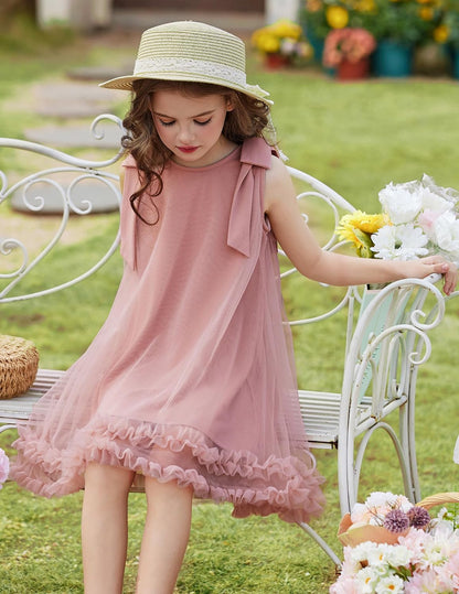 Arshiner Toddler Girl Tulle Dress Baby Girl Tutu Birthday Party Princess Dresses Tiered High Low Summer Sundress for 2-8Y