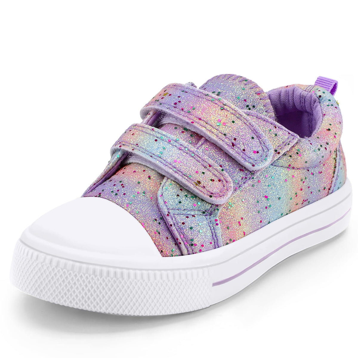 K KomForme Toddler Sneakers Girls Shoes with Dual Hook and Loops