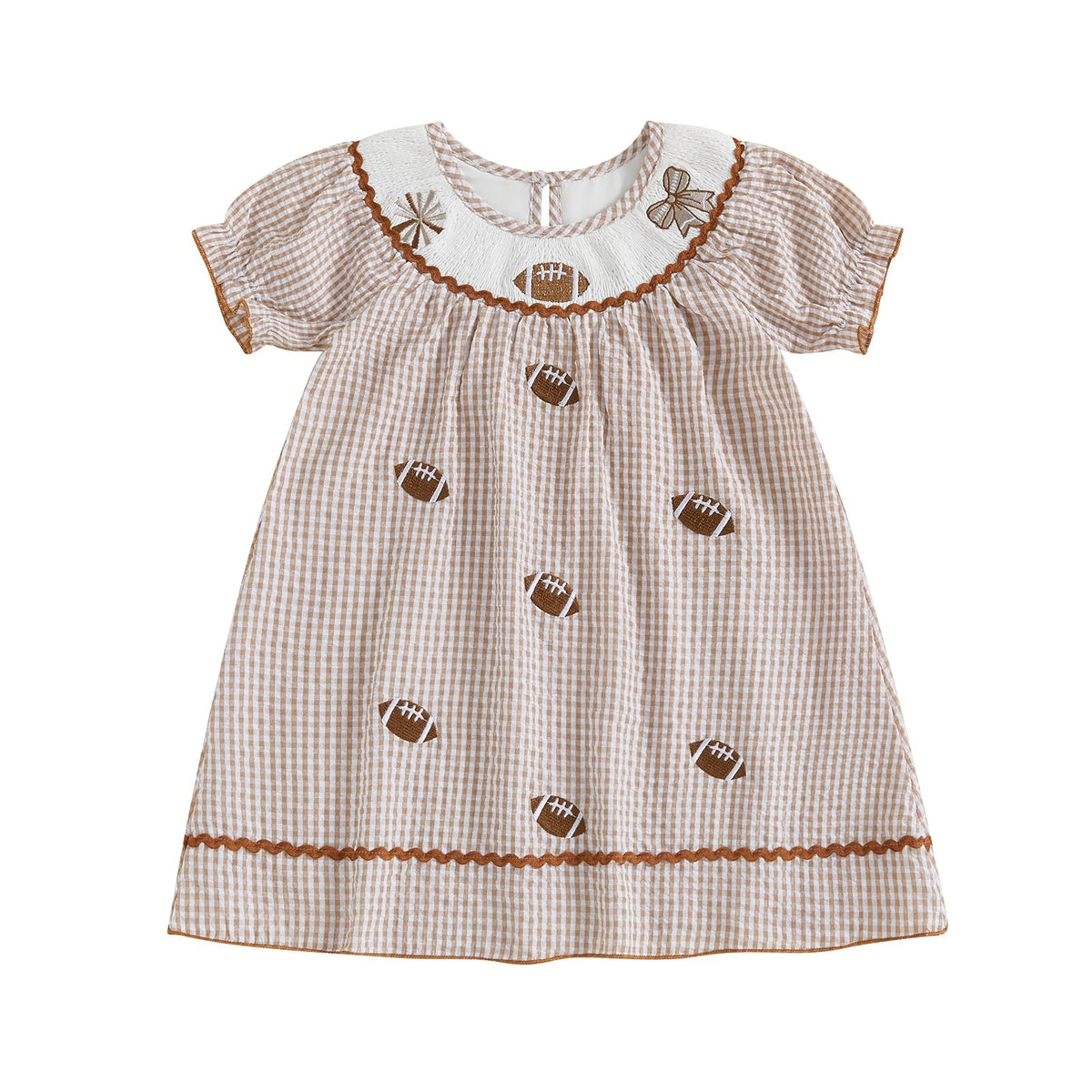 Toddler Little Baby Girl 4th of July Dress Puff Short Sleeve Stripes Smocked Dresses Kids Fourth of July Outfit