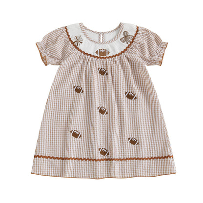 Toddler Little Baby Girl 4th of July Dress Puff Short Sleeve Stripes Smocked Dresses Kids Fourth of July Outfit