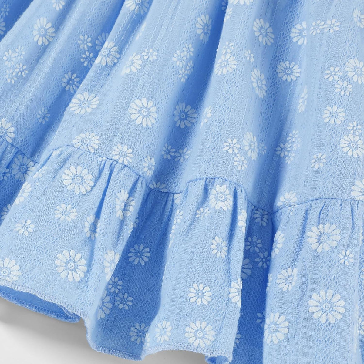 Toddler Girls Backless Cotton Floral Dress, Ruffle Flutter Sleeve,18M-6Y
