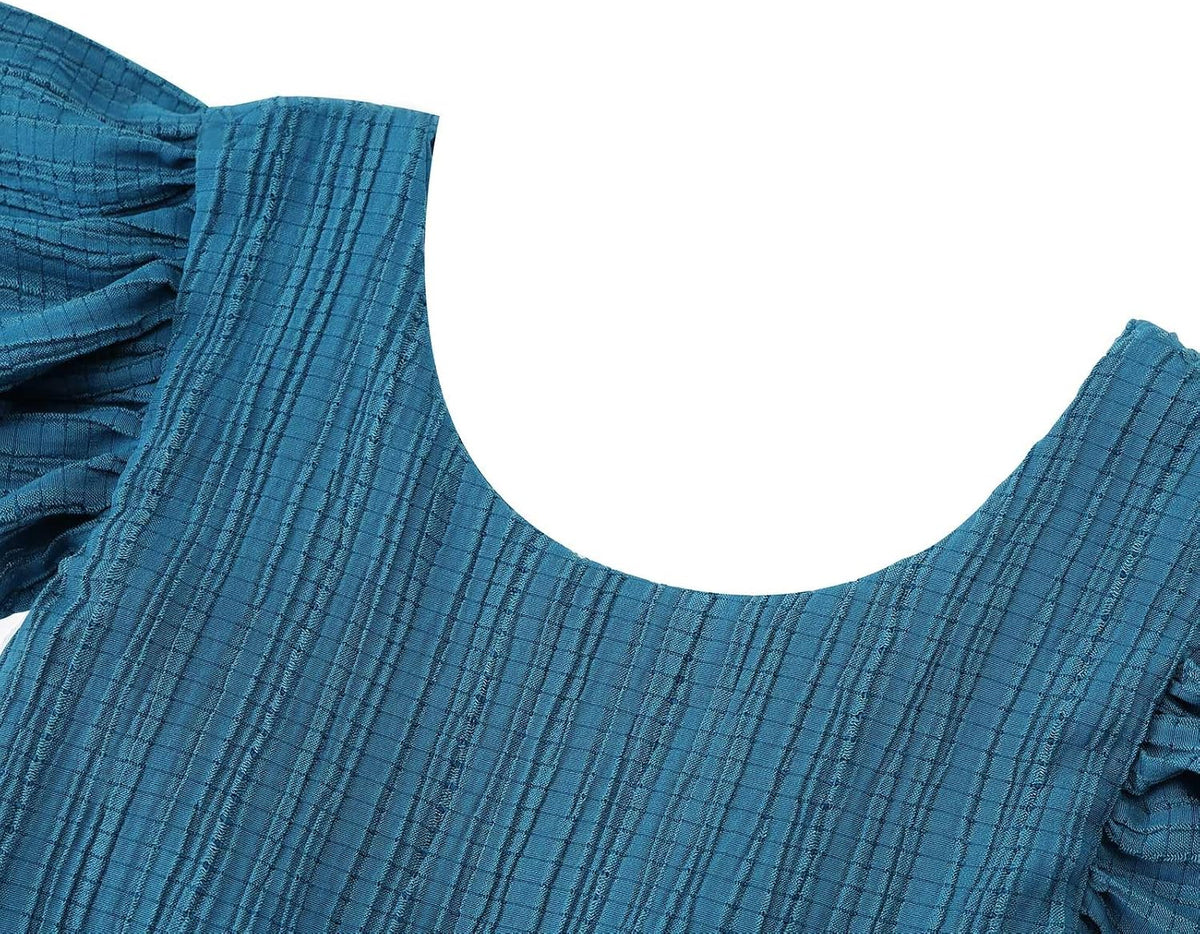 Toddler Girls Swing Backless Ruffle Hem Dress