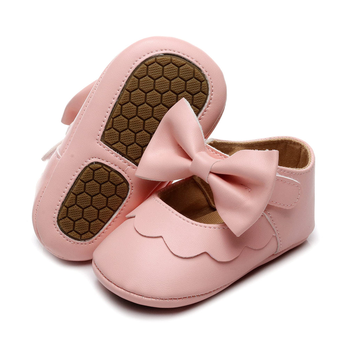 HONGTEYA Baby Girls Shoes Infant Mary Jane Flats Non Slip Newborn Moccasins