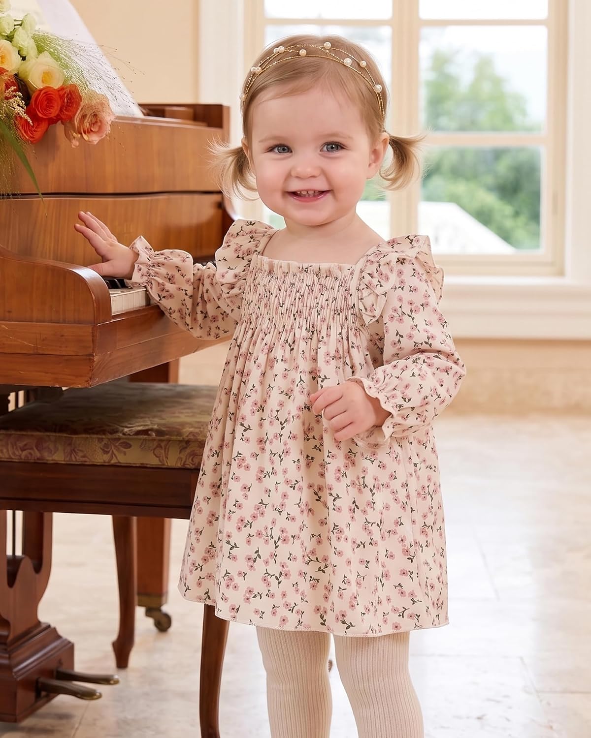 Mioglrie Baby Girl Dress Infant Fall Winter Outfit Long Sleeve Boho Dresses