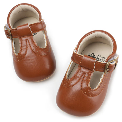 HONGTEYA Baby Girls Shoes Infant Mary Jane Flats Non Slip Newborn Moccasins