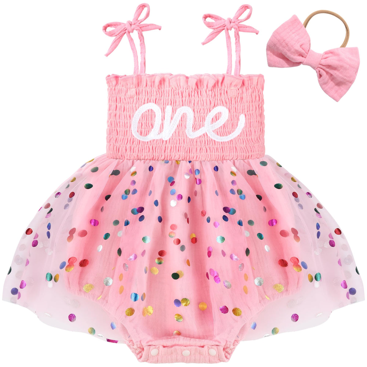HONGTEYA Baby Girl 1st Birthday Outfit First Romper Tulle Dress Gifts
