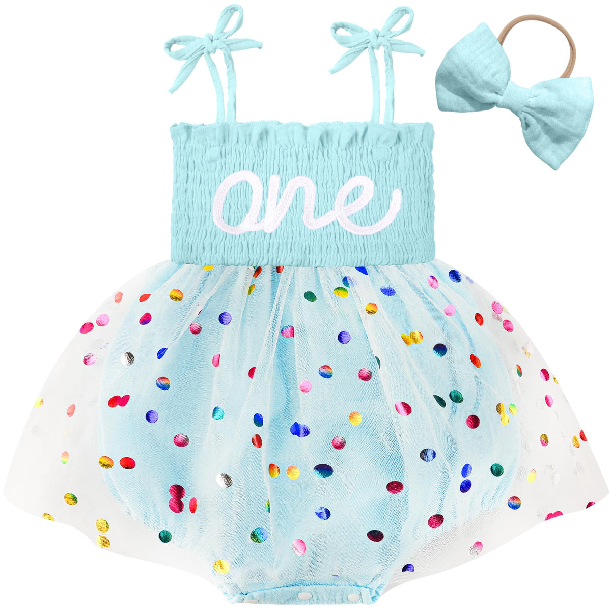 HONGTEYA Baby Girl 1st Birthday Outfit First Romper Tulle Dress Gifts