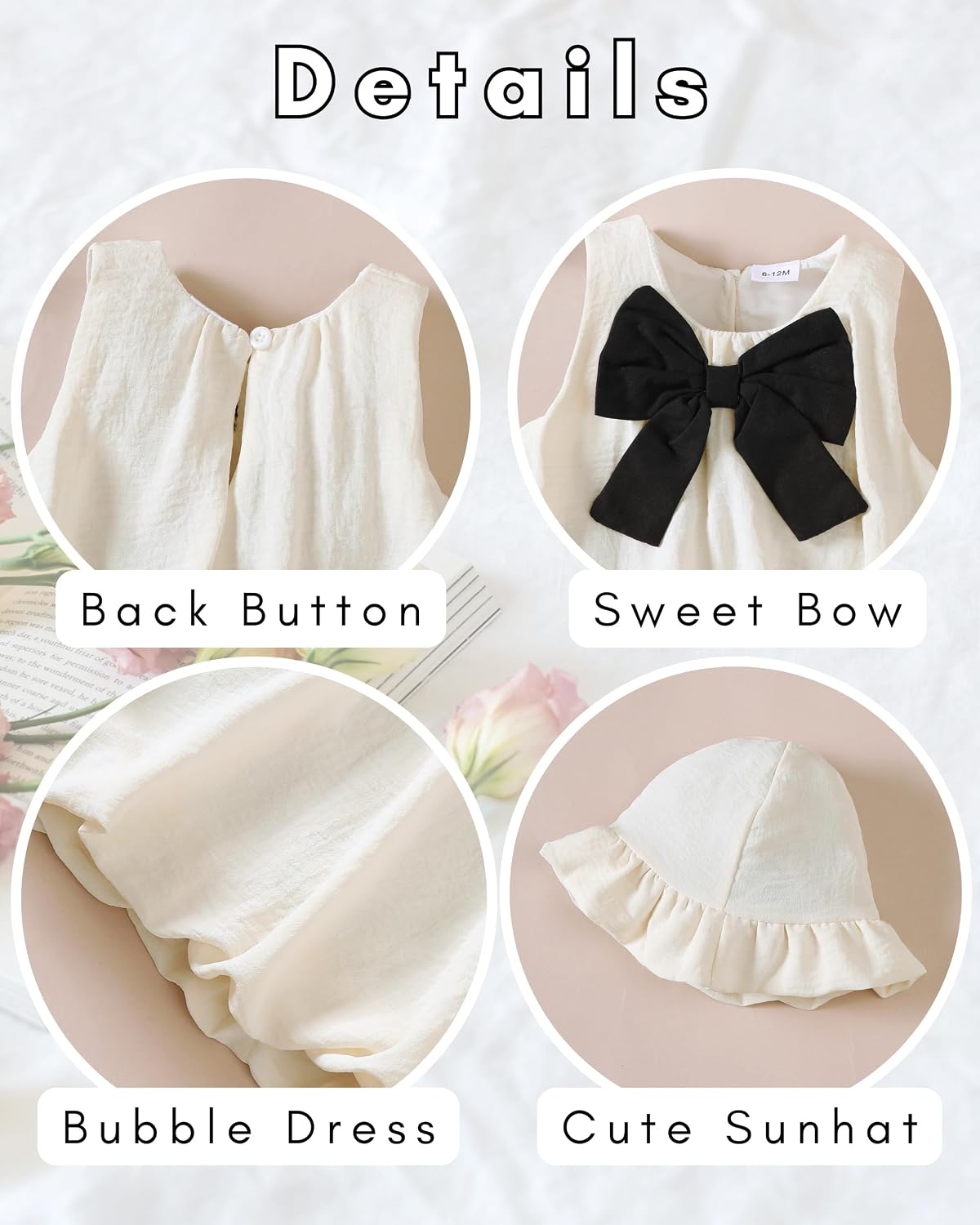 SODLON Baby Girl Dress Toddler Infant Vintage Dresses Summer Clothes 3M-3T