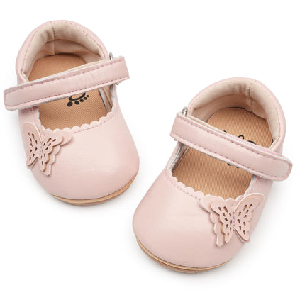 HONGTEYA Baby Girls Shoes Infant Mary Jane Flats Non Slip Newborn Moccasins
