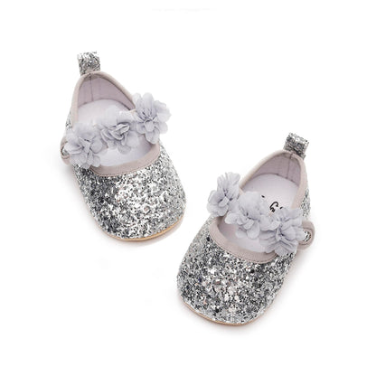 HONGTEYA Baby Girls Shoes Infant Mary Jane Flats Non Slip Newborn Moccasins