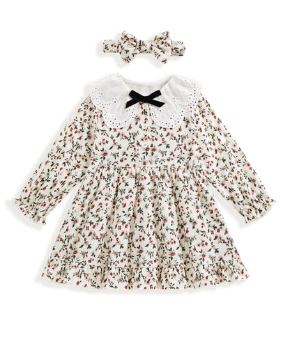 Vibebox Toddler Girls Dress Fall Winter Long Sleeve Princess Outfits 12M-4T