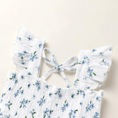 YOUNGER TREE Toddler Dress Baby Girls Cotton Ruffle Sleeveless Summer Dresses Kids Boho Beach Casual Sundress