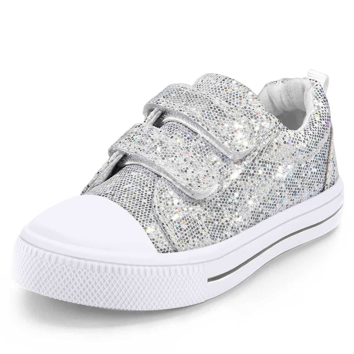 K KomForme Toddler Sneakers Girls Shoes with Dual Hook and Loops