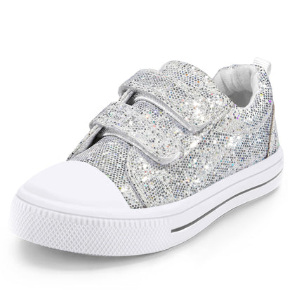 K KomForme Toddler Sneakers Girls Shoes with Dual Hook and Loops
