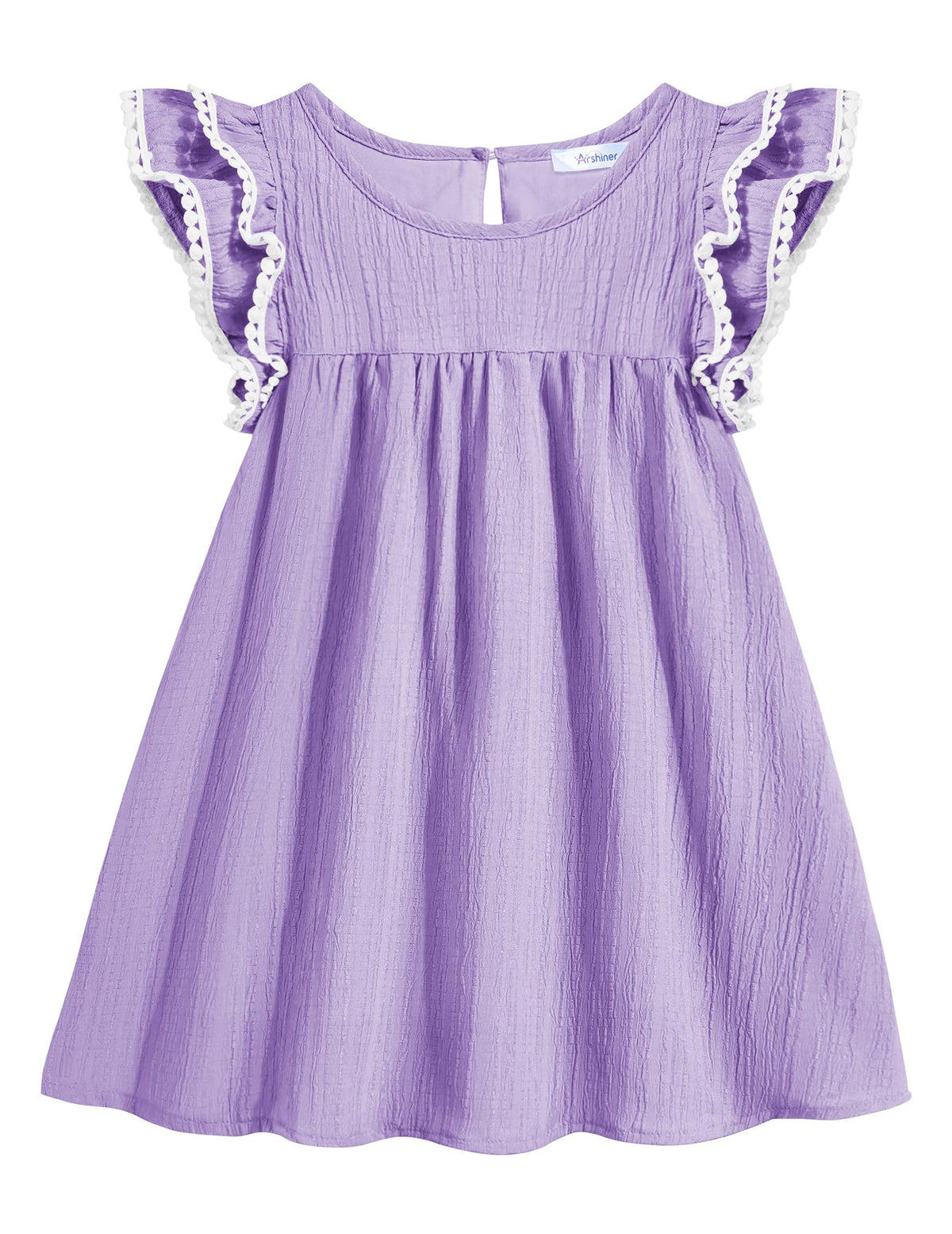 Arshiner Girls Summer Dress Toddler Ruffle Sleeve Dresses Kids Swing Casual Beach Boho Sundress with Pockets for 1-7t
