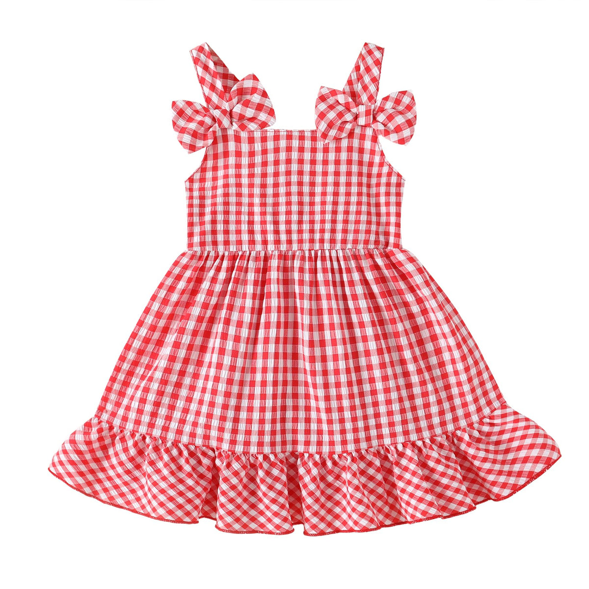 Infant Baby Girl Beach Sundress Casual Sleeveless Smocked Boho Dress Halter Ruffle Toddler Summer Outfits