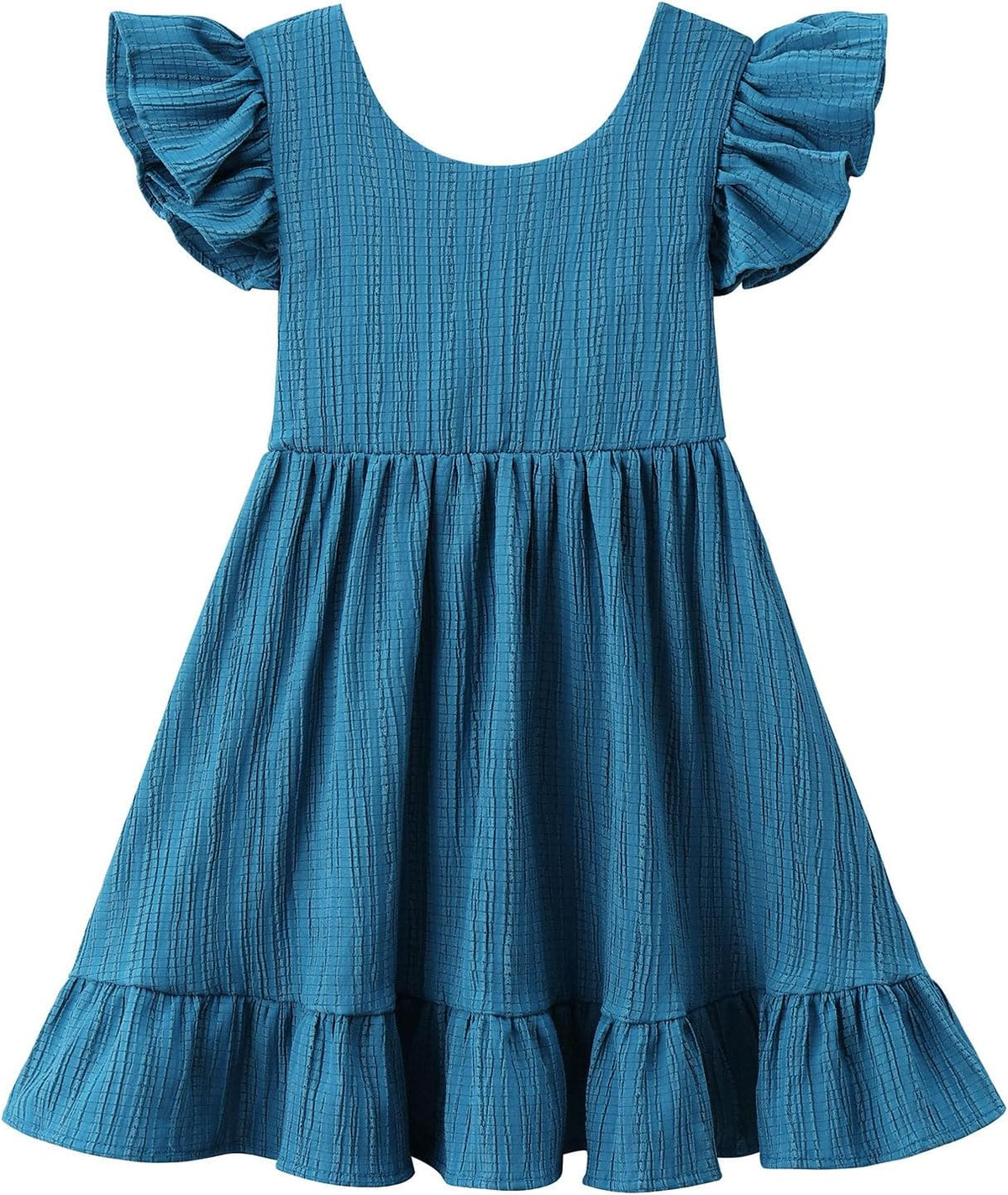Toddler Girls Swing Backless Ruffle Hem Dress