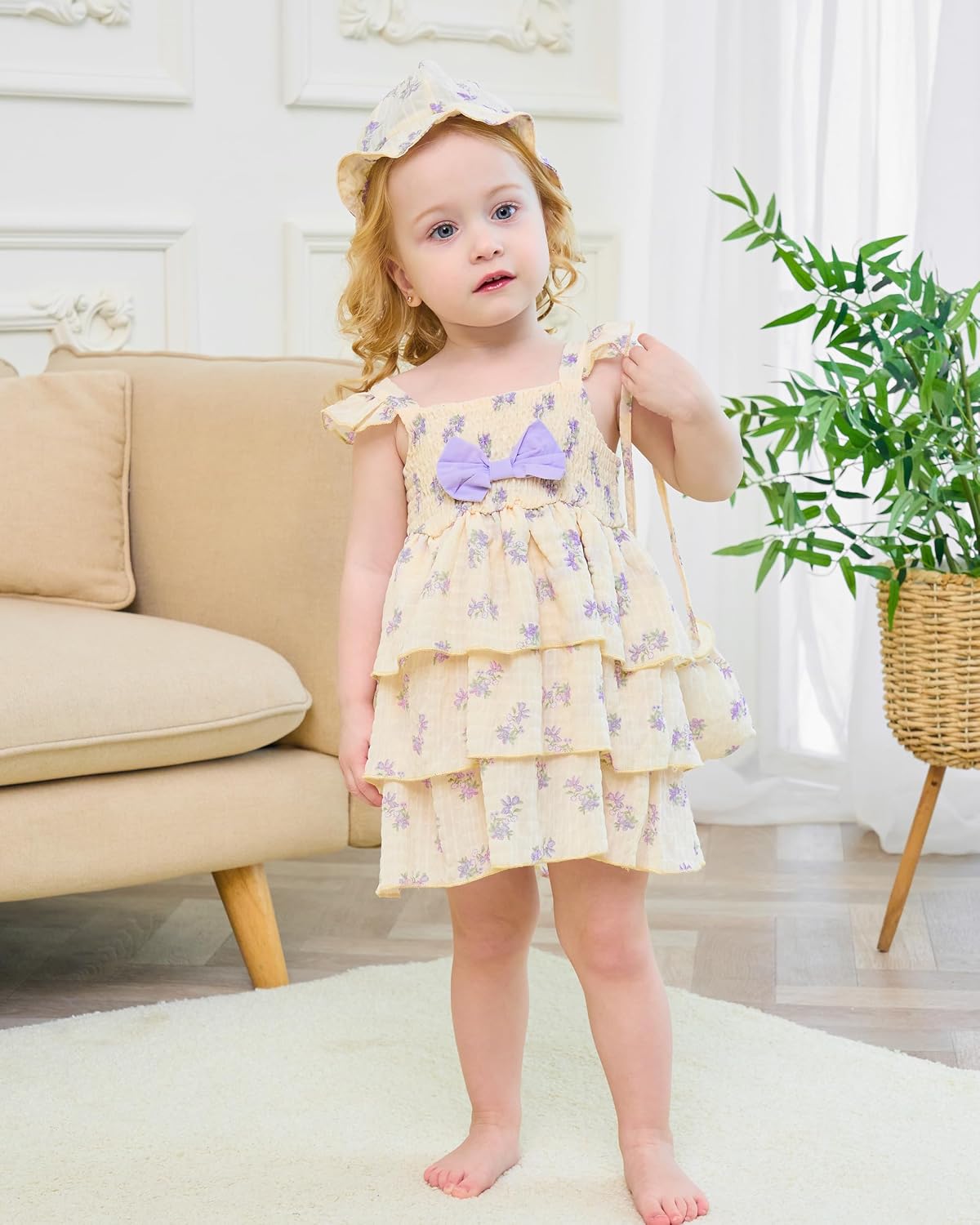 SODLON Baby Girl Dress Infant Newborn Clothes Summer Sleeveless Layer Ruffle Dresses Casual Beach Sundress for Girls 0M-3T