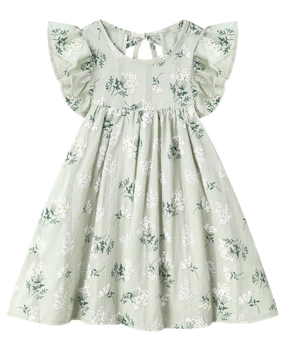 Girls Summer Dress Toddler Ruffle Sleeve Dresses