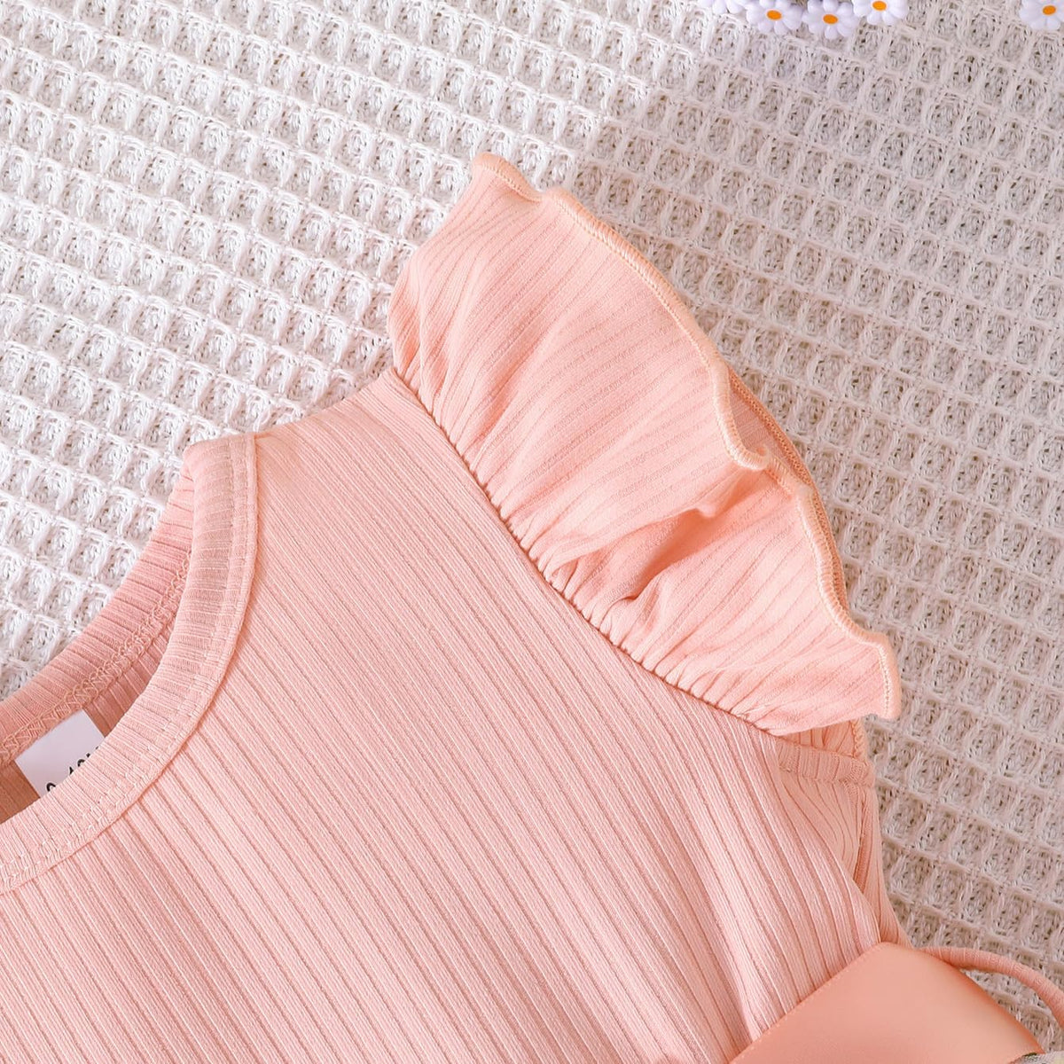 Toddler Baby Girls Tulle Tutu Dress Ruffle Sleeve Fluffy Dresses Cute Summer Sundress for Party Beach Casual