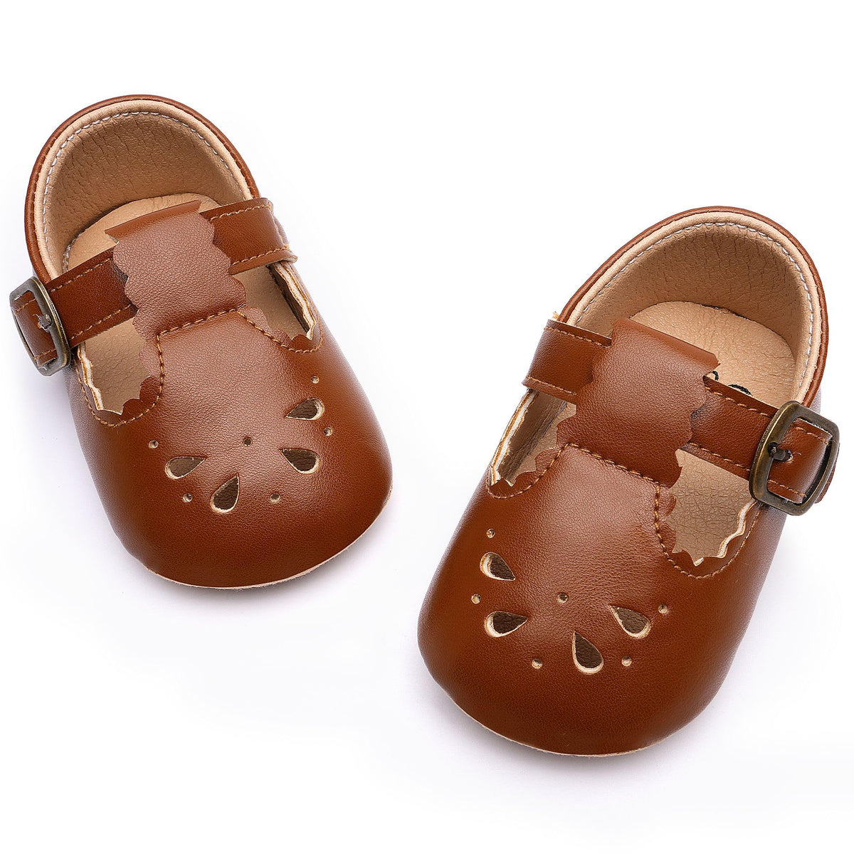 HONGTEYA Baby Girls Shoes Infant Mary Jane Flats Non Slip Newborn Moccasins