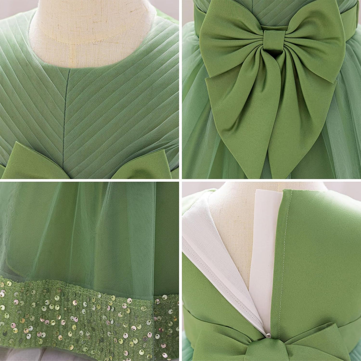 IBAKOM Baby Sleeveless 1st 2nd 3rd Birthday Cake Smash Outfits Toddler Girl Formal Wedding Tea Party Pageant Christmas Dress
