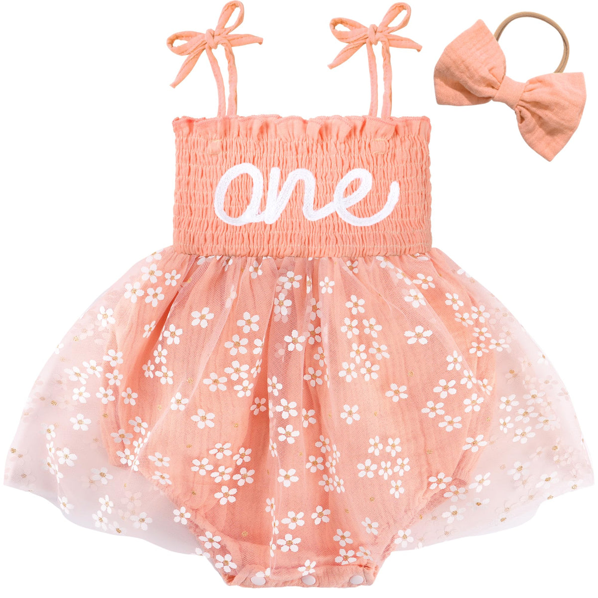 HONGTEYA Baby Girl 1st Birthday Outfit First Romper Tulle Dress Gifts