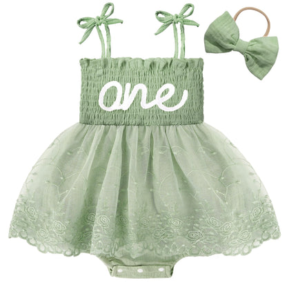 HONGTEYA Baby Girl 1st Birthday Outfit First Romper Tulle Dress Gifts