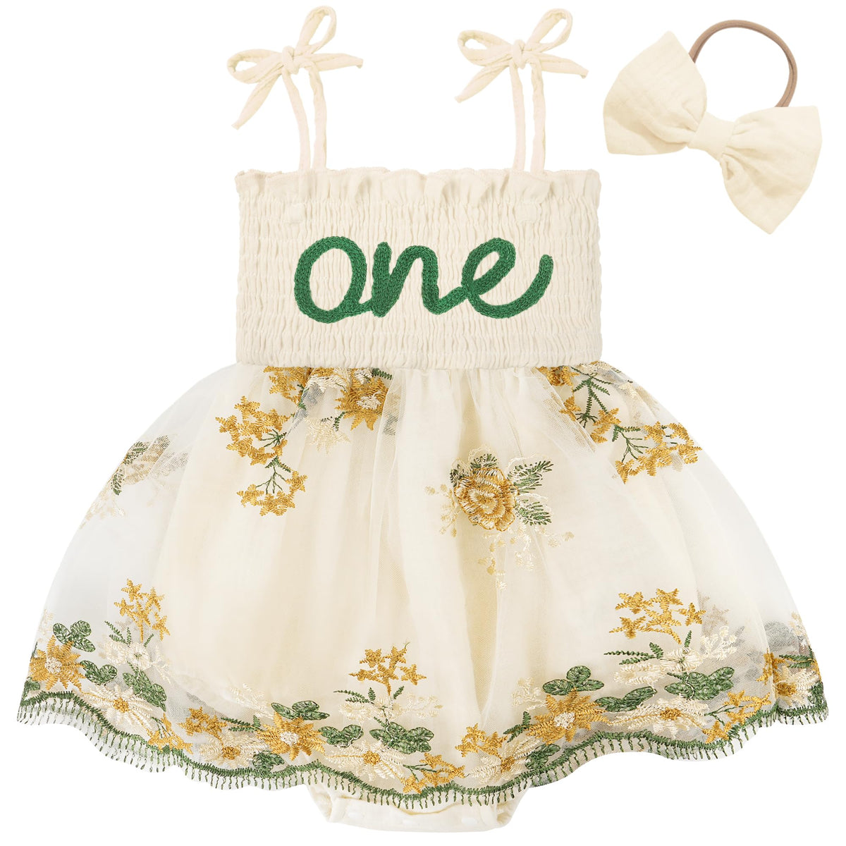 HONGTEYA Baby Girl 1st Birthday Outfit First Romper Tulle Dress Gifts