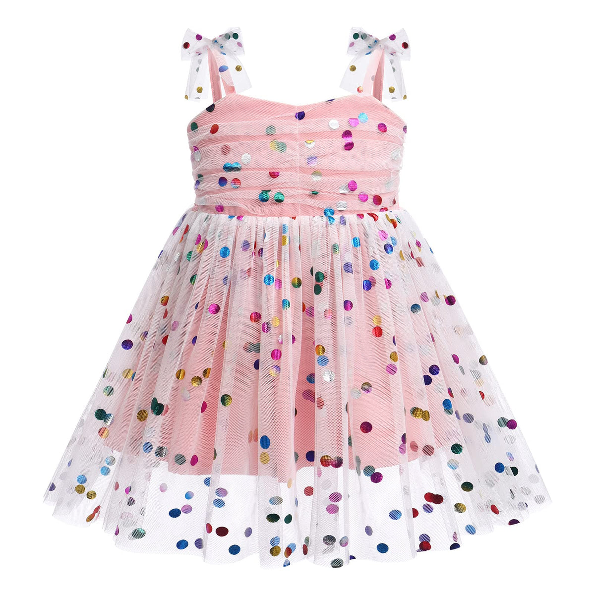 IBTOM CASTLE Toddler Baby Girl Birthday Dress Floral Sequin Tulle Tutu Dresses for Pageant Party Cake Smash Photoshoot