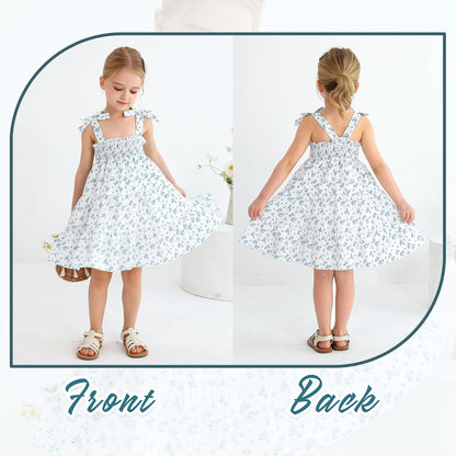 HAPPYMA Toddler Girl Summer Dress Floral Sleeveless Baby Outfits