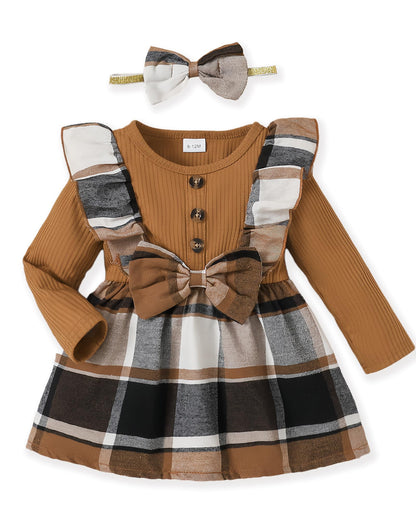 Baby Long Sleeve Fall Dress Baby Girl Clothes Ruffle Toddler Casual Dress Infant Cute Clothes Winter Outfits